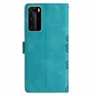 For Huawei P40 Pro Cherry Blossom Butterfly Skin Feel Embossed PU Phone Case(Green) - 3