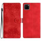 For Huawei Y5p / Honor 9S Cherry Blossom Butterfly Skin Feel Embossed PU Phone Case(Red) - 1