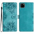 For Huawei Y5p / Honor 9S Cherry Blossom Butterfly Skin Feel Embossed PU Phone Case(Green) - 1