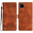 For Huawei Y5p / Honor 9S Cherry Blossom Butterfly Skin Feel Embossed PU Phone Case(Brown) - 1