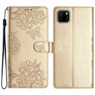 For Huawei Y5p / Honor 9S Cherry Blossom Butterfly Skin Feel Embossed PU Phone Case(Gold) - 1