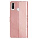 For Huawei Y6p Cherry Blossom Butterfly Skin Feel Embossed PU Phone Case(Rose Gold) - 3