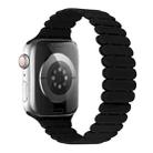 For Apple Watch SE 2023 44mm Bamboo Magnetic Silicone Watch Band(Black) - 1