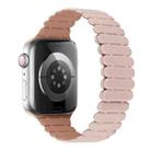 For Apple Watch SE 2023 44mm Bamboo Magnetic Silicone Watch Band(Pink Rose Grey) - 1