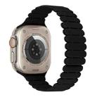 For Apple Watch Ultra 2 49mm Bamboo Magnetic Silicone Watch Band(Black) - 1