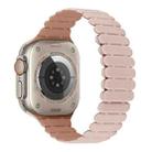 For Apple Watch Ultra 2 49mm Bamboo Magnetic Silicone Watch Band(Pink Rose Grey) - 1