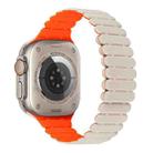 For Apple Watch Ultra 2 49mm Bamboo Magnetic Silicone Watch Band(Starlight Orange) - 1