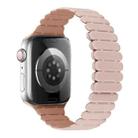 For Apple Watch Series 9 45mm Bamboo Magnetic Silicone Watch Band(Pink Rose Grey) - 1