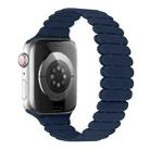 For Apple Watch Series 9 41mm Bamboo Magnetic Silicone Watch Band(Midnight Blue) - 1