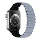 For Apple Watch Series 9 41mm Bamboo Magnetic Silicone Watch Band(Grey Black) - 1