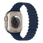 For Apple Watch Ultra 49mm Bamboo Magnetic Silicone Watch Band(Midnight Blue) - 1