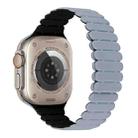 For Apple Watch Ultra 49mm Bamboo Magnetic Silicone Watch Band(Grey Black) - 1