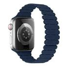 For Apple Watch SE 2022 44mm Bamboo Magnetic Silicone Watch Band(Midnight Blue) - 1