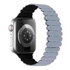 For Apple Watch Series 7 45mm Bamboo Magnetic Silicone Watch Band(Grey Black) - 1