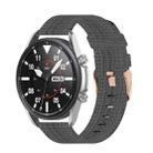 For Galaxy Watch 3 45mm Woven Nylon Watch Band, Size: Free Size 22mm(Dark Gray) - 1