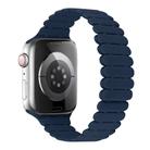 For Apple Watch Series 10 46mm Bamboo Magnetic Silicone Watch Band(Midnight Blue) - 1