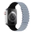 For Apple Watch Series 10 46mm Bamboo Magnetic Silicone Watch Band(Grey Black) - 1