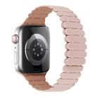 For Apple Watch Series 10 42mm Bamboo Magnetic Silicone Watch Band(Pink Rose Grey) - 1