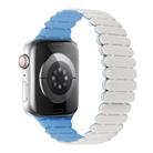 For Apple Watch Series 10 42mm Bamboo Magnetic Silicone Watch Band(White Fog Blue) - 1