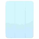 For iPad 9.7 2018 & 2017 / Air / Air2 GEBEI Acrylic TPU 3-folding Rotating Smart Tablet Leather Case withh Pen Slot(Sky Blue) - 2