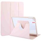 For iPad 9.7 2018 & 2017 / Air / Air2 GEBEI Acrylic TPU 3-folding Rotating Smart Tablet Leather Case withh Pen Slot(Pink) - 1