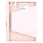 For iPad 10.2 2021 / 2020 / 2019 / Air 3 GEBEI Acrylic TPU 3-folding Rotating Smart Tablet Leather Case withh Pen Slot(Pink) - 3