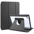 For iPad 10.2 2021 / 2020 / 2019 / Air 3 GEBEI Acrylic TPU 3-folding Rotating Smart Tablet Leather Case withh Pen Slot(Black) - 1