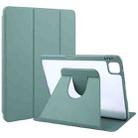 For iPad 10th Gen 10.9 2022 GEBEI Acrylic TPU 3-folding Rotating Smart Tablet Leather Case withh Pen Slot(Dark Green) - 1