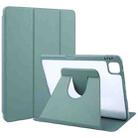 For iPad Air 11 2025 / 2024 / Air 5 GEBEI Acrylic TPU 3-folding Rotating Smart Tablet Leather Case withh Pen Slot(Dark Green) - 1
