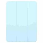 For iPad Air 11 2024 / Air 5 / Air 4 GEBEI Acrylic TPU 3-folding Rotating Smart Tablet Leather Case withh Pen Slot(Sky Blue) - 2