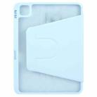 For iPad Air 11 2024 / Air 5 / Air 4 GEBEI Acrylic TPU 3-folding Rotating Smart Tablet Leather Case withh Pen Slot(Sky Blue) - 3