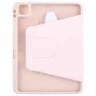 For iPad Air 11 2024 / Air 5 / Air 4 GEBEI Acrylic TPU 3-folding Rotating Smart Tablet Leather Case withh Pen Slot(Pink) - 3