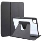 For iPad Air 11 2024 / Air 5 / Air 4 GEBEI Acrylic TPU 3-folding Rotating Smart Tablet Leather Case withh Pen Slot(Black) - 1