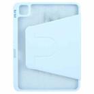 For iPad Air 13 2024 GEBEI Acrylic TPU 3-folding Rotating Smart Tablet Leather Case withh Pen Slot(Sky Blue) - 3