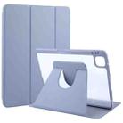 For iPad Air 13 2024 GEBEI Acrylic TPU 3-folding Rotating Smart Tablet Leather Case withh Pen Slot(Light Purple) - 1