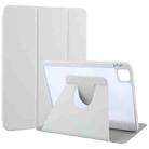 For iPad Air 13 2024 GEBEI Acrylic TPU 3-folding Rotating Smart Tablet Leather Case withh Pen Slot(Grey) - 1