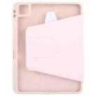 For iPad Air 13 2024 GEBEI Acrylic TPU 3-folding Rotating Smart Tablet Leather Case withh Pen Slot(Pink) - 3