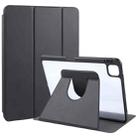 For iPad Pro 11 2024 GEBEI Acrylic TPU 3-folding Rotating Smart Tablet Leather Case withh Pen Slot(Black) - 1