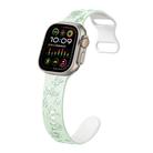 For Apple Watch Ultra 2 49mm Colorful Butterfly Pattern 8-shaped Buckle Silicone Watch Band(Light Mint White) - 1