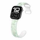 For Apple Watch Series 10 46mm Colorful Butterfly Pattern 8-shaped Buckle Silicone Watch Band(Light Mint White) - 1