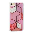 For iPhone 7 Plus / 8 Plus Marble Series Stars Powder Dropping Epoxy TPU Protective Case(Pink Plaid) - 1