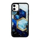 For iPhone 11 Marble Series Stars Powder Dropping Epoxy TPU Protective Case(Starry Sky Hexagon) - 1