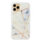 For iPhone 11 Pro Marble Series Stars Powder Dropping Epoxy TPU Protective Case(White Plaid) - 1