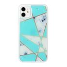 For iPhone 11 Pro Max Marble Series Stars Powder Dropping Epoxy TPU Protective Case(Green White Plaid) - 1