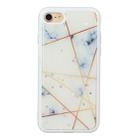 For iPhone SE 2022 / SE 2020 / 8 / 7 Marble Series Stars Powder Dropping Epoxy TPU Protective Case(White Plaid) - 1