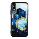 For iPhone X / XS Marble Series Stars Powder Dropping Epoxy TPU Protective Case(Starry Sky Hexagon) - 1