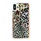 For iPhone X / XS Marble Series Stars Powder Dropping Epoxy TPU Protective Case(Leopard Plaid) - 1