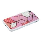 For iPhone XR Marble Series Stars Powder Dropping Epoxy TPU Protective Case(Pink Plaid) - 2