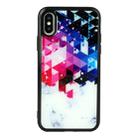 For iPhone XS Max Marble Series Stars Powder Dropping Epoxy TPU Protective Case(Colorful Plaid) - 1