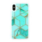 For iPhone XS Max Marble Series Stars Powder Dropping Epoxy TPU Protective Case(Emerald Plaid) - 1
